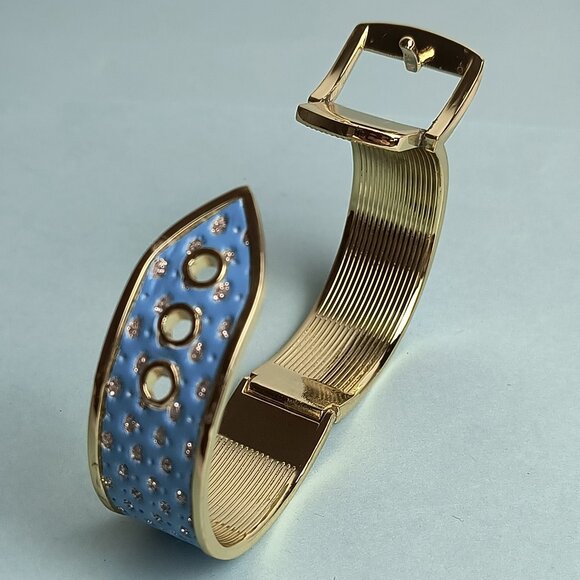 Exquisite Bracelet Belt Buckle Fold Over Hinge Clasp Cuff  Baby Blue Fro… - Picture 4 of 13